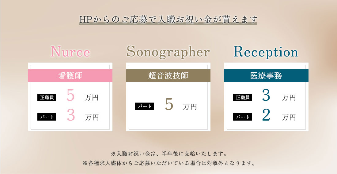 HPからのご応募で入植お祝い金が貰えます